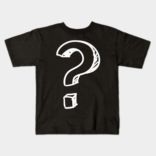 Question Mark White Kids T-Shirt